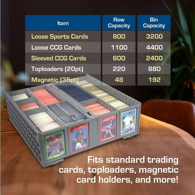 BCW Collectible Card Bin 3200 Ct – Gray – Fits BCW Magnetics and Toploaders