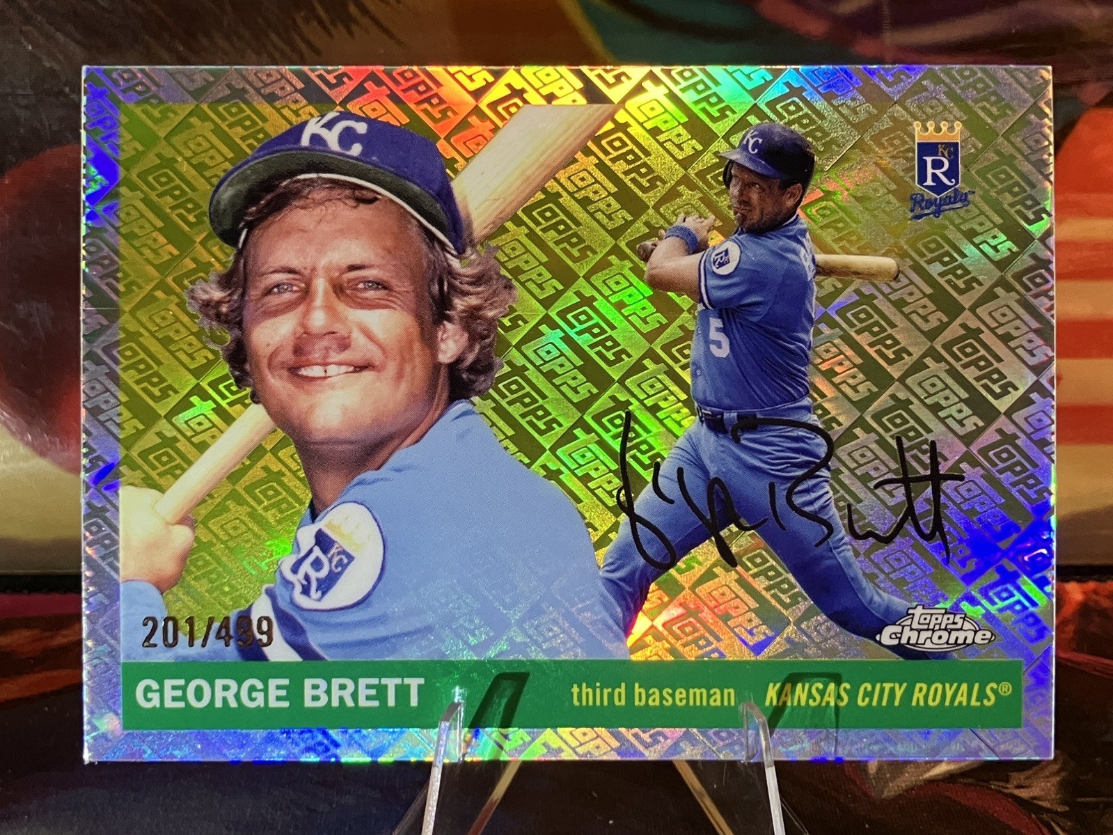 2025 Topps Chrome Platinum Anniversary George Brett Logo Refractor /499