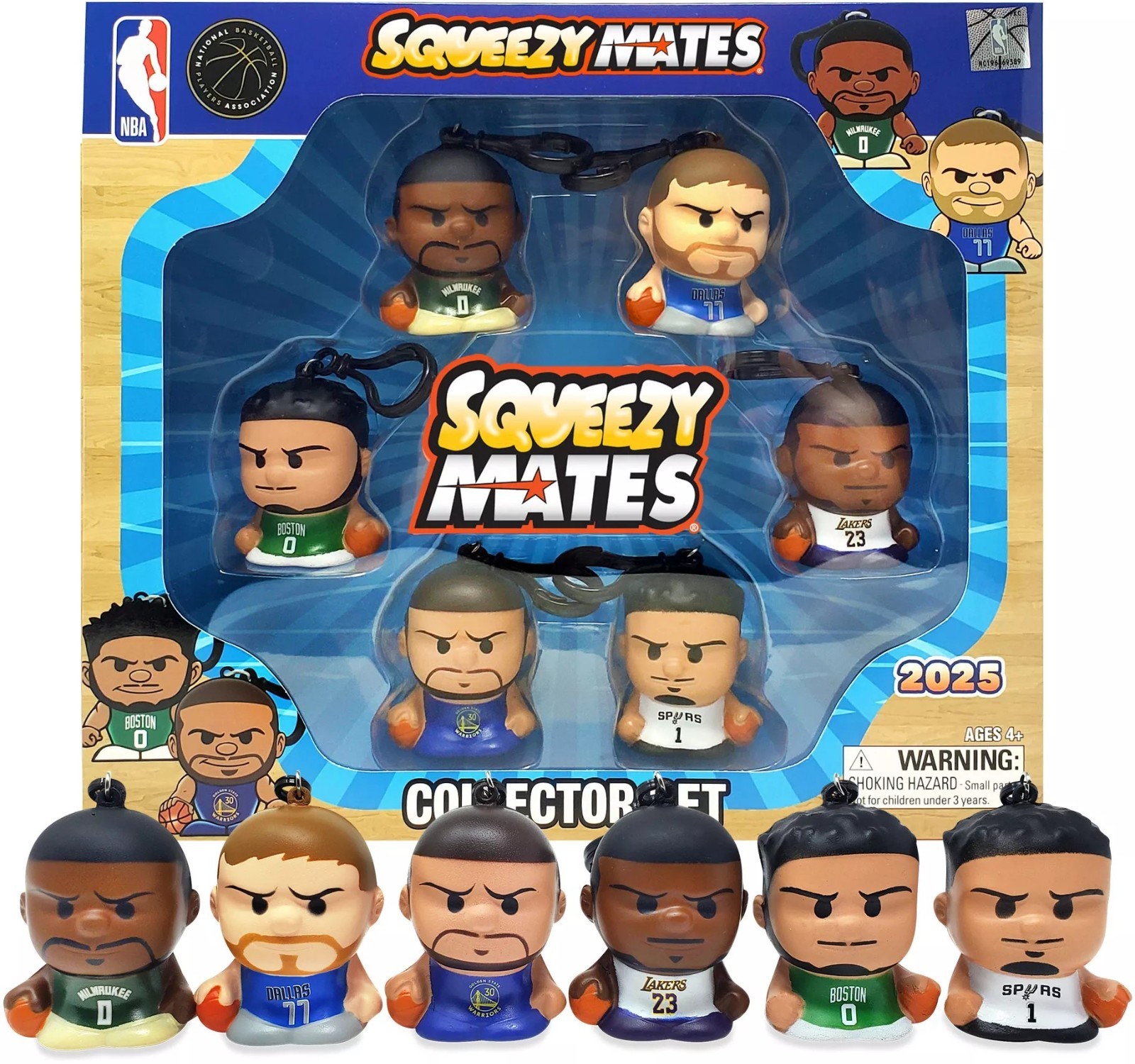 Squeezy Mates Collectible 2025 NBA Party Animal 6 Figure Slo Foam Gift Set New