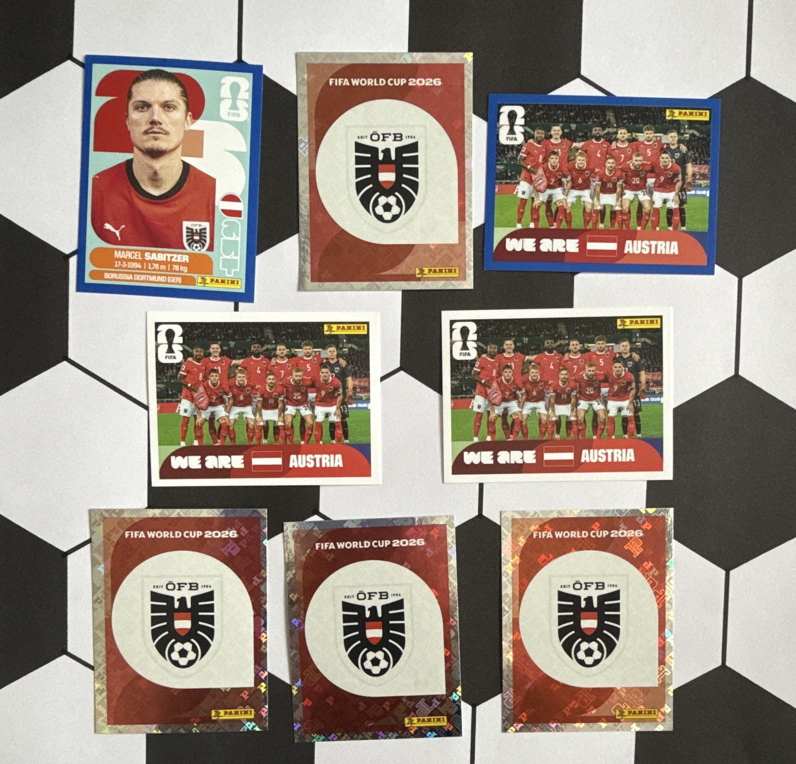 Panini FIFA World Cup 2026 Stickers 8 Lot Austria Team AUT 1 11 13 WE ARE