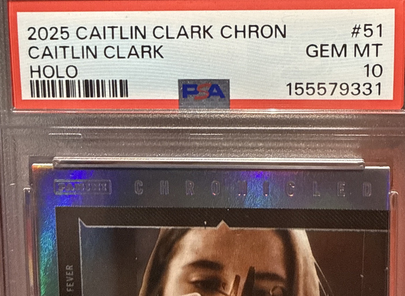 2025 Chronicled- Caitlin Clark Holo #51 PSA 10 *🔥 POP 2* – Fever