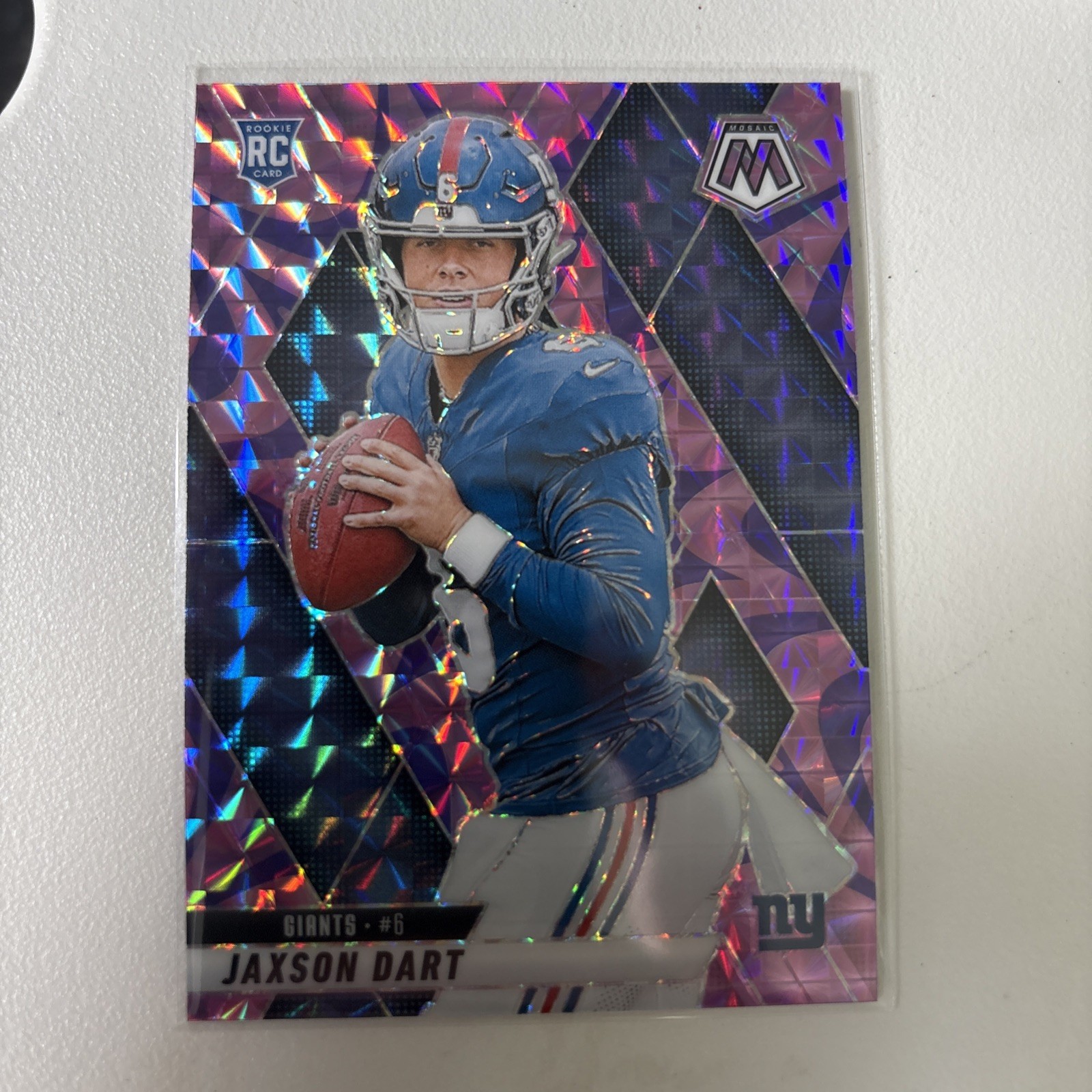 2025 Panini Mosaic – Rookies Jaxson Dart #362 Reactive Purple Mosaic Prizm (RC)