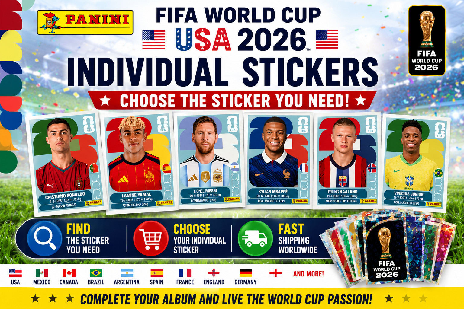 2026 Panini FIFA World Cup Stickers USA Edition #USA -#TUN – Pick Your Stickers