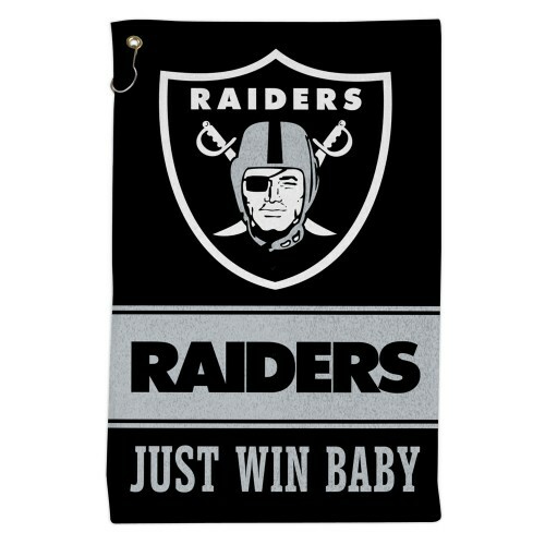 LAS VEGAS RAIDERS ALL PURPOSE GOLF TAILGATE TOWEL 16″X25″ HOOK AND GROMMET