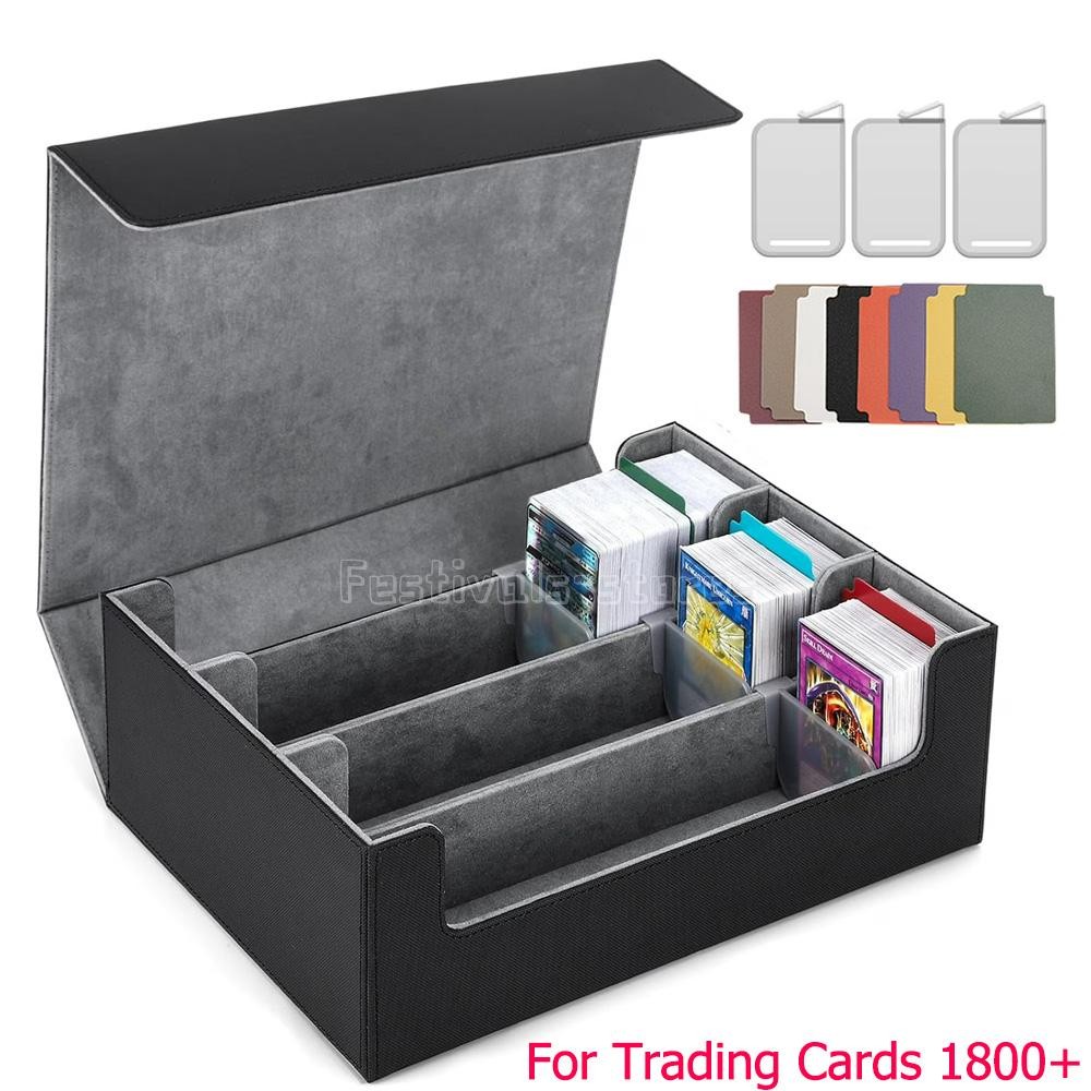 2026 Trading Card Storage Box for 1800+, Leather Storage Box with Strong Closure