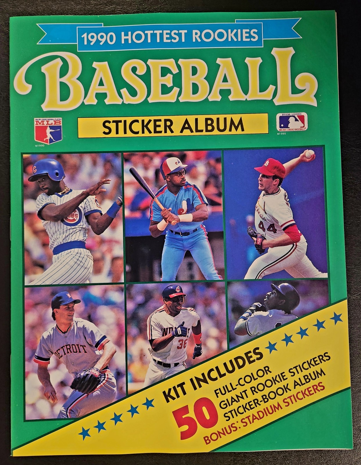 Publications International 1990 Hottest Rookies Baseball Sticker Album 50 Stick…