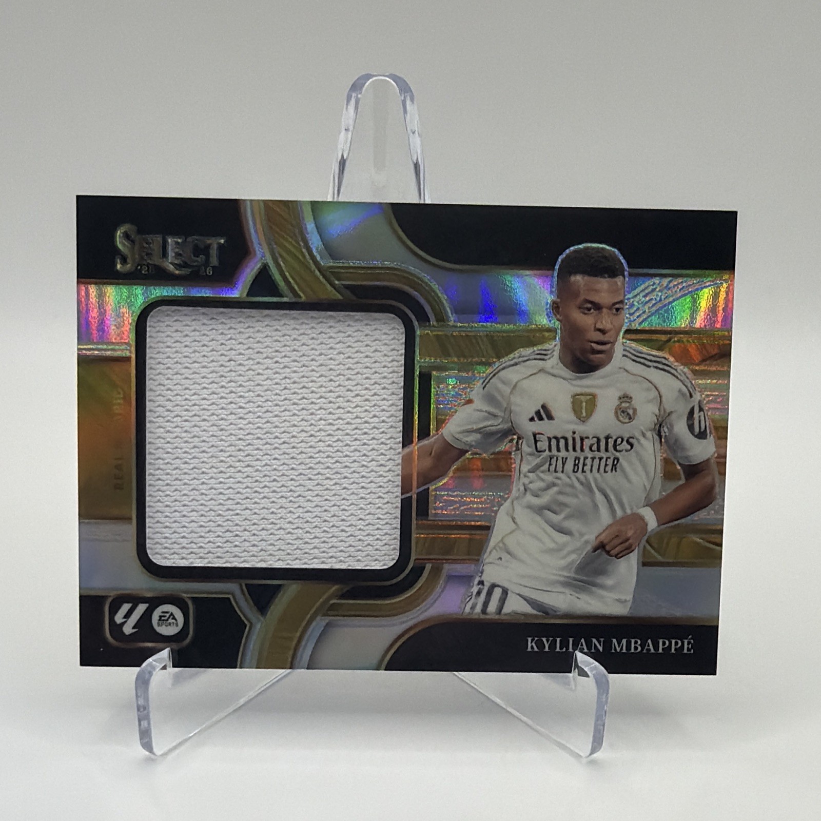 2025-26 Panini Select La Liga Jumbo Swatches Mbappé Real Madrid JS-KM