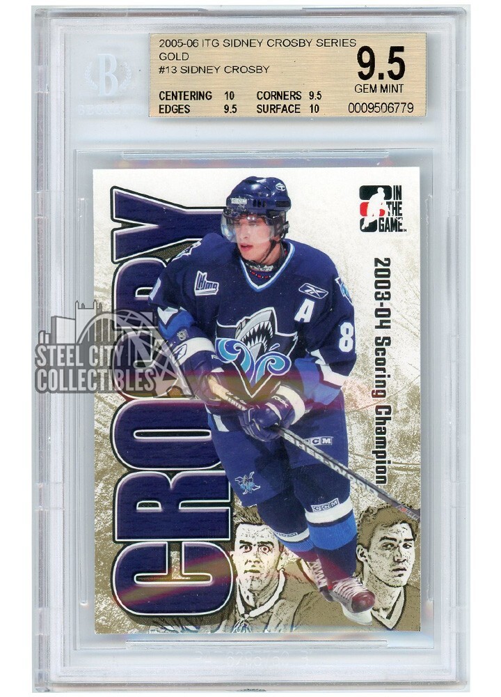 Sidney Crosby 2005-06 ITG Sidney Crosby Series Gold Rookie Card #13 BGS 9.5