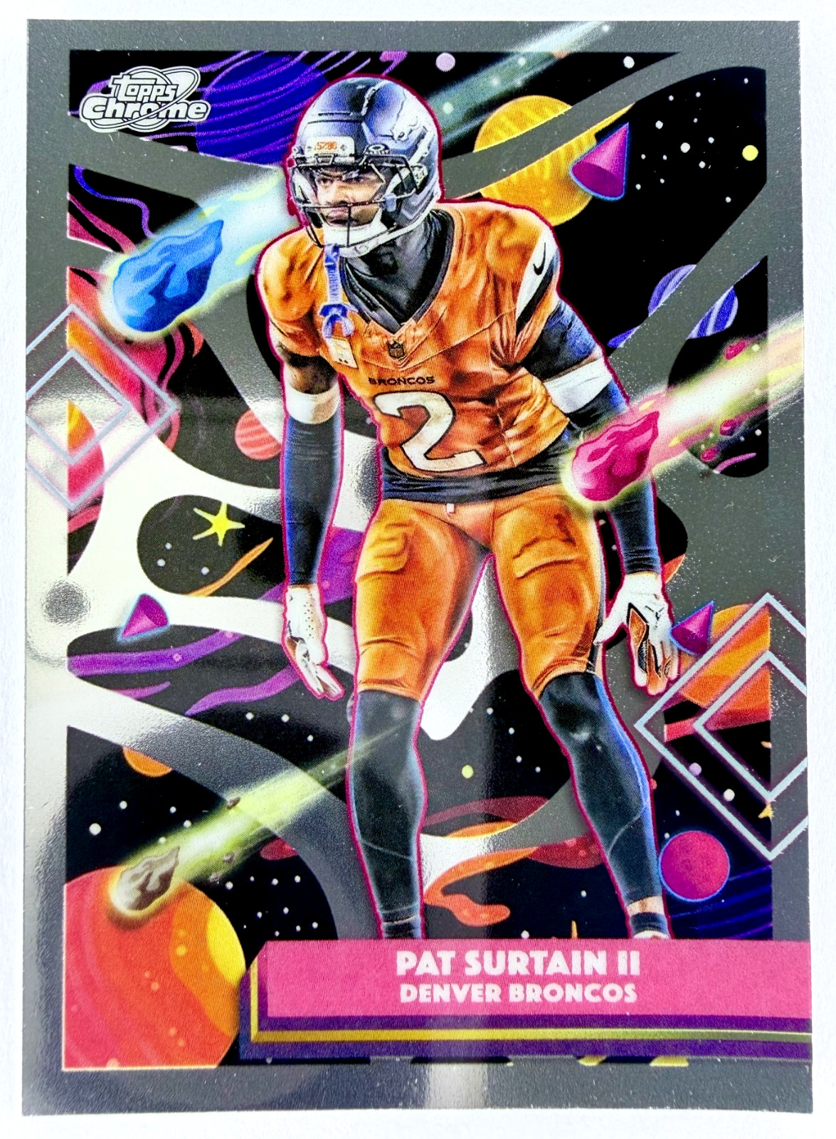 2025 Topps Cosmic Chrome Football PAT SURTAIN II #30 Chrome Base – Broncos