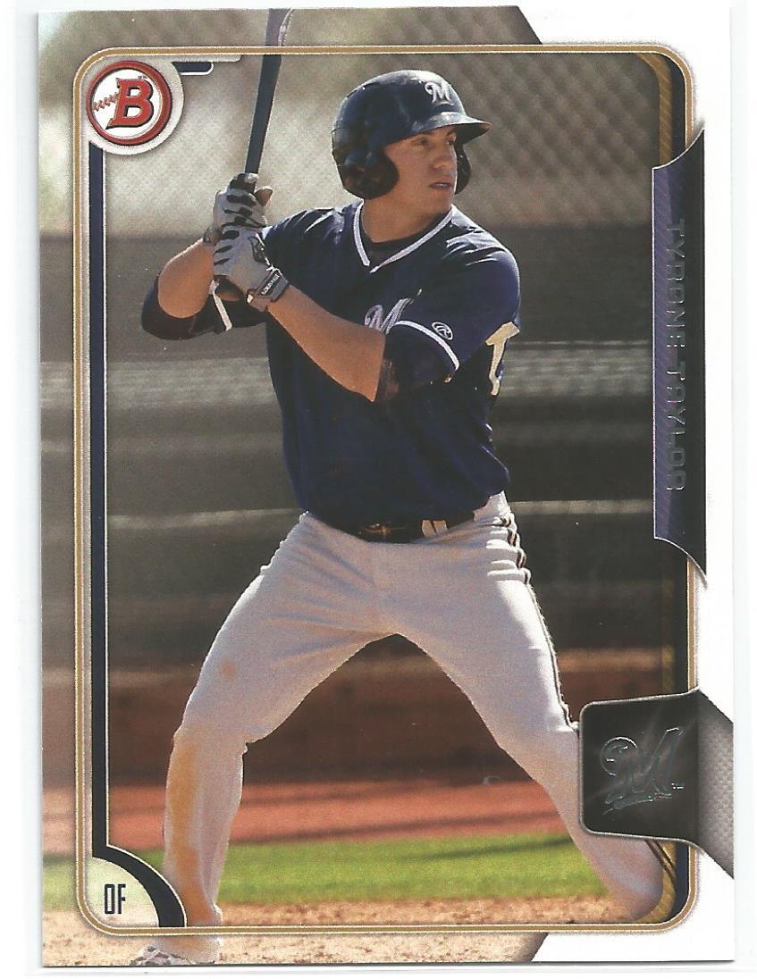 Tyrone Taylor Milwaukee Brewers 2015 Bowman Draft Prospect
