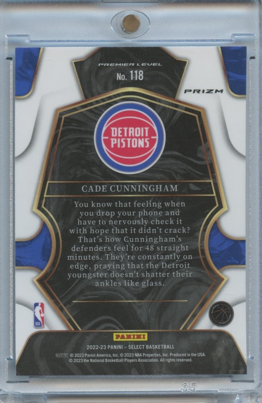 Cade Cunningham 2022-23 Select Zebra Prizm SSP SHORTPRINT Detroit Pistons