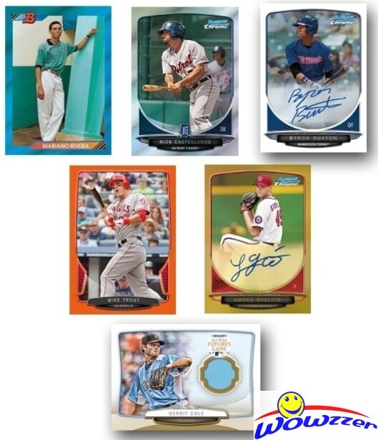 2013 Bowman Baseball Factory Sealed Jumbo Value Retail 18 Pack Box-396 Cards!