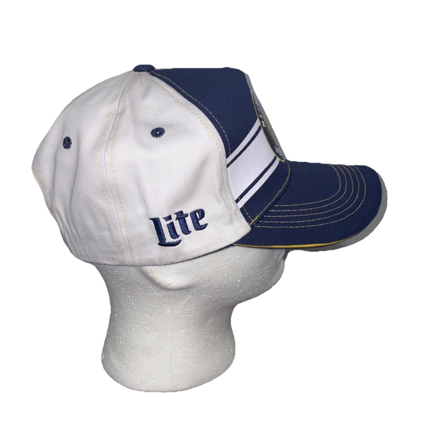 Milwaukee Brewers Embroidered SnapBack Striped Hat Miller Lite Baseball Cap