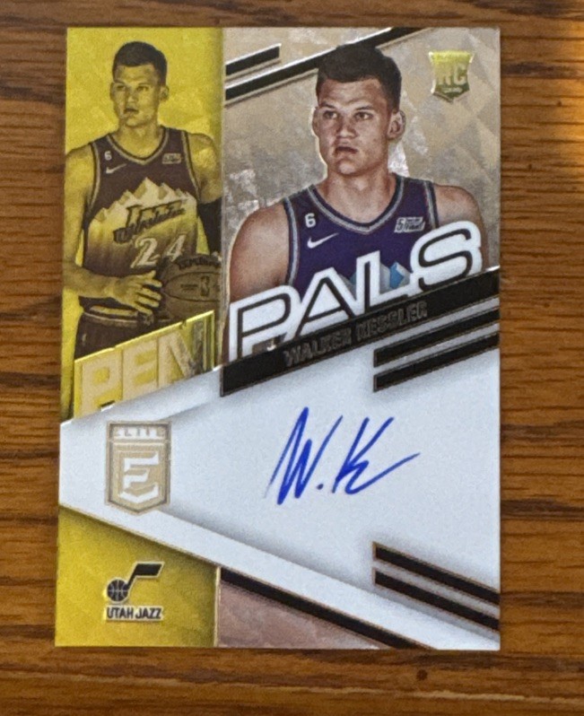 2022-23 Donruss Elite Walker Kessler Pen Pals On Card Rookie Auto JAZZ-LAKERS