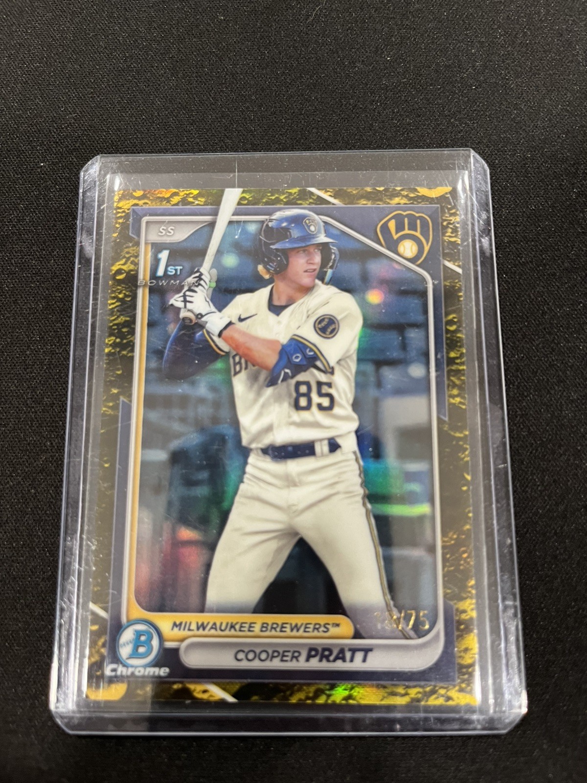 Cooper Pratt 2024 Bowman Chrome 1st Sapphire #BCP-137 – Brewers blue & yellow