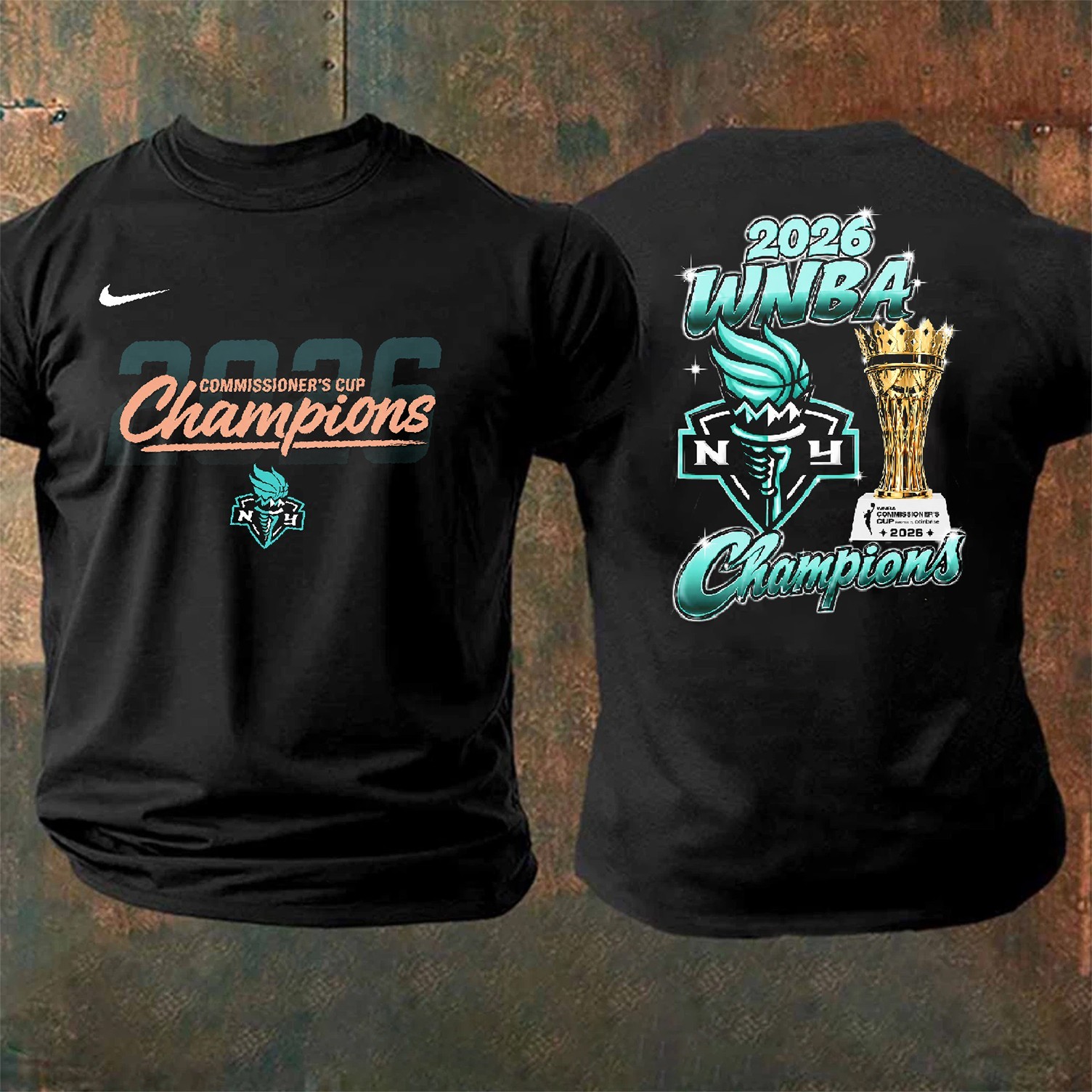 New York Liberty 2026 W.N.B.A Commissioners Cup Champions 2sided Shirt
