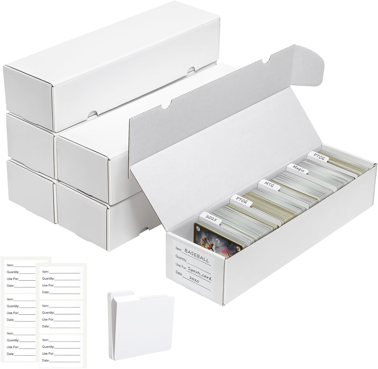 Trading Card Storage Box | 6 Pack • 1100 Count Bulk Card Storage Box | with Divi