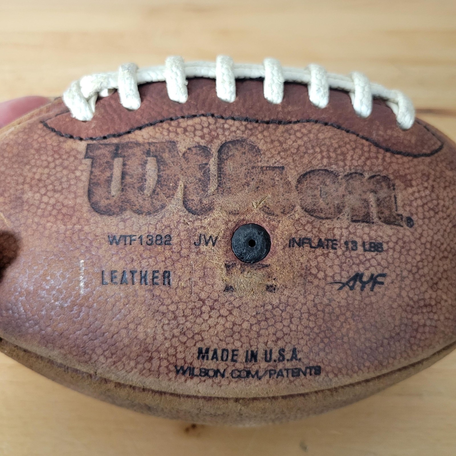 Vintage 1970s Wilson Leather Pee Wee Football K2 Display Ball WTF 1382 Sports
