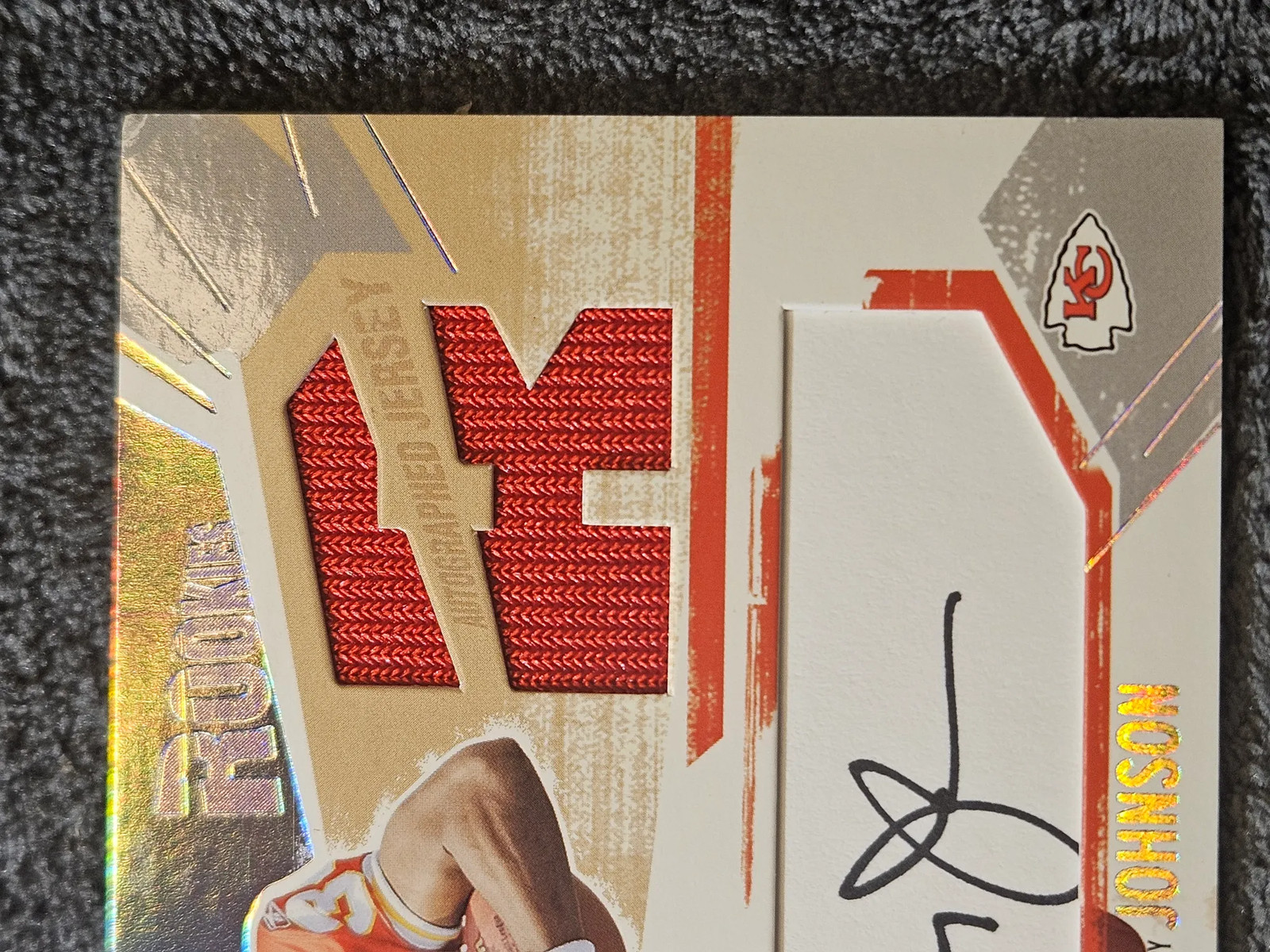 2003 Upper Deck SPx #205 Larry Johnson Rookie RC /1100 Jersey Autograph Auto
