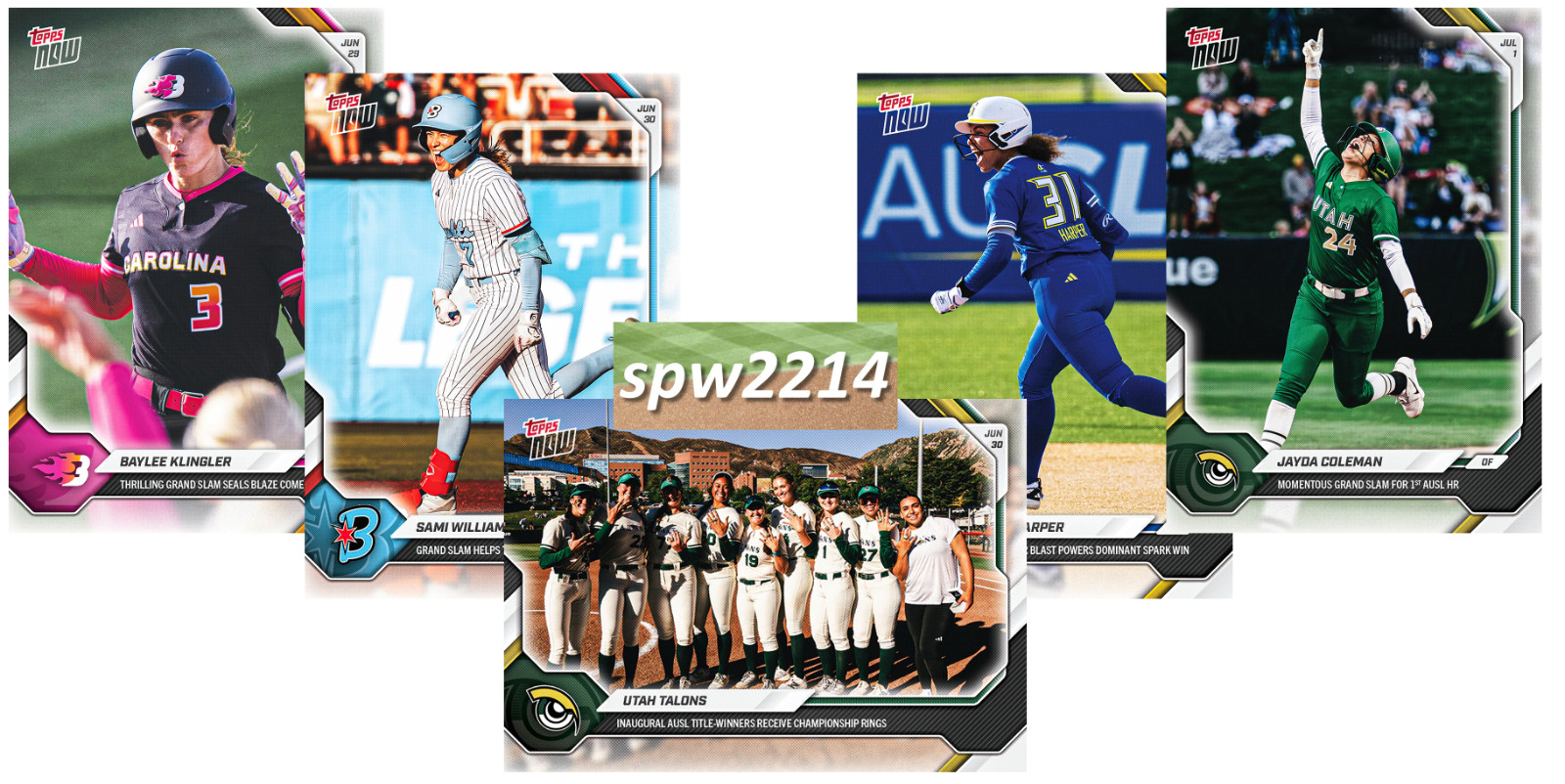 2026 Topps Now AUSL Softball 24-28 Klingler, Williams, Harper, Coleman – Presale