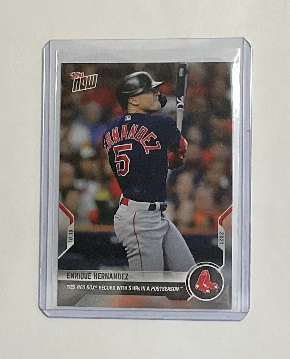 2021 TOPPS NOW® # 976 ENRIQUE HERNANDEZ 5 HRs In Postseason Boston Red Sox
