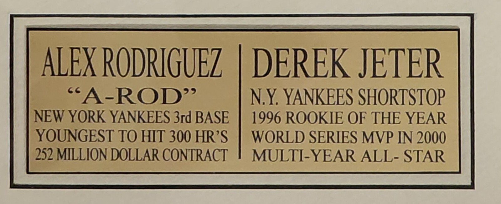 NY Yankees 3 Generations; Mantle & Maris, Gehrig & Ruth, A. Rod & Jeter Collage.