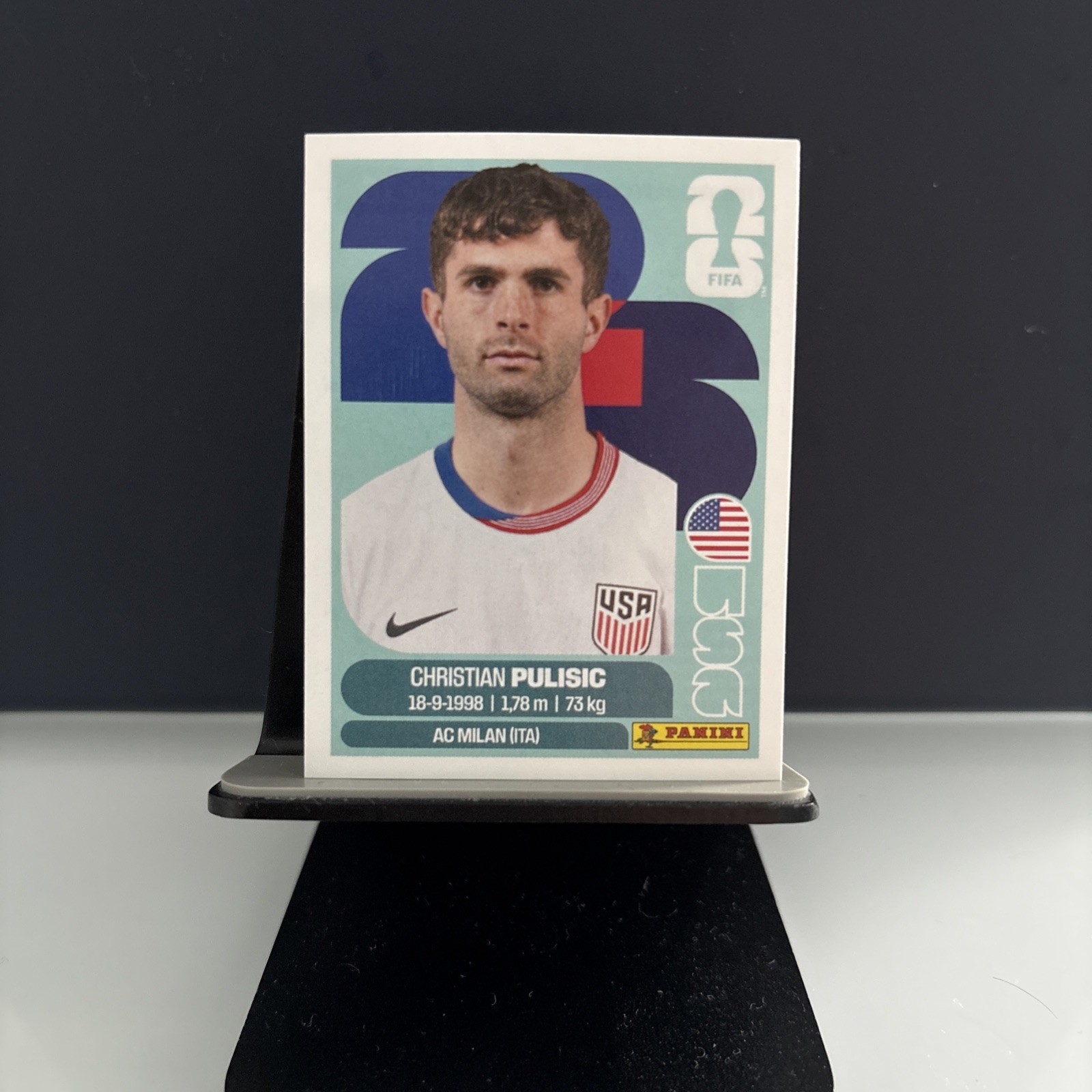 Panini FIFA World Cup 2026 USA 16 Christian Pulisic Player Portrait Sticker