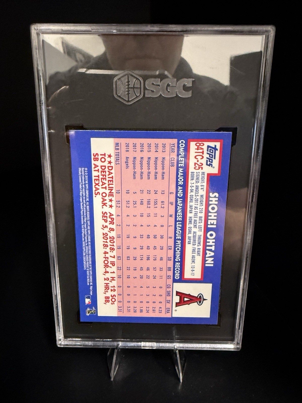 Topps 2019 Chrome 1984 Topps Insert Shohei Ohtani Angels #84TC-25 SGC 10