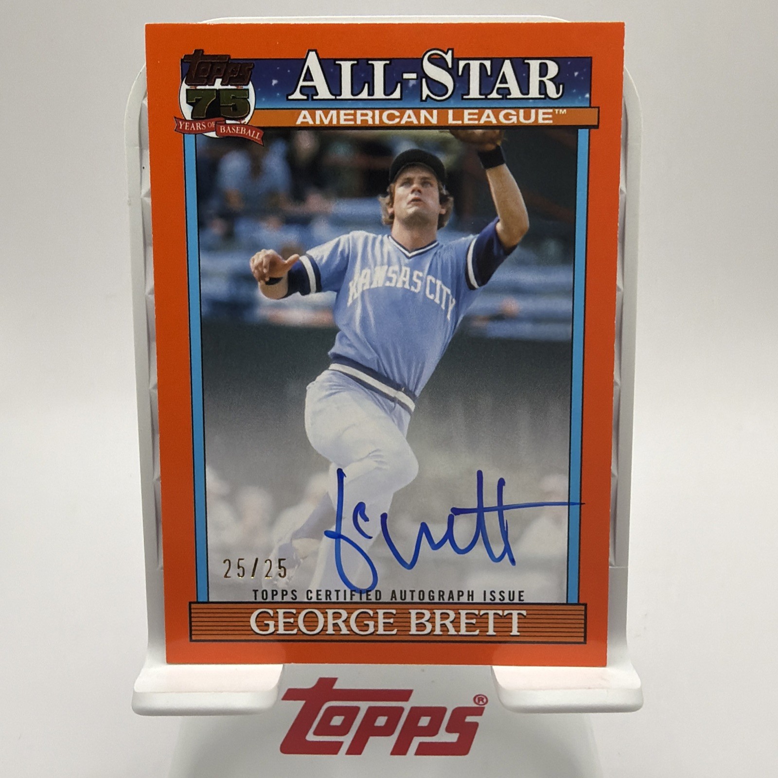 2026 Topps Series 2 1991 All-Star on card Auto George Brett Bookend Orange 25/25