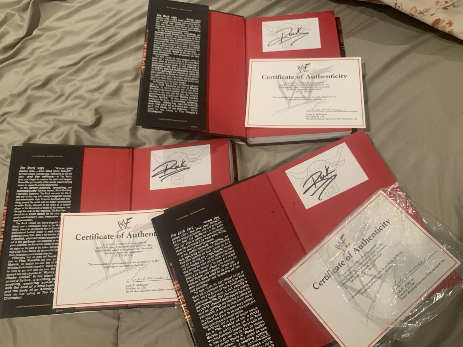 3 The Rock Says by WWF and The The Rock (2000 Hardcover) Signed 1st Editions