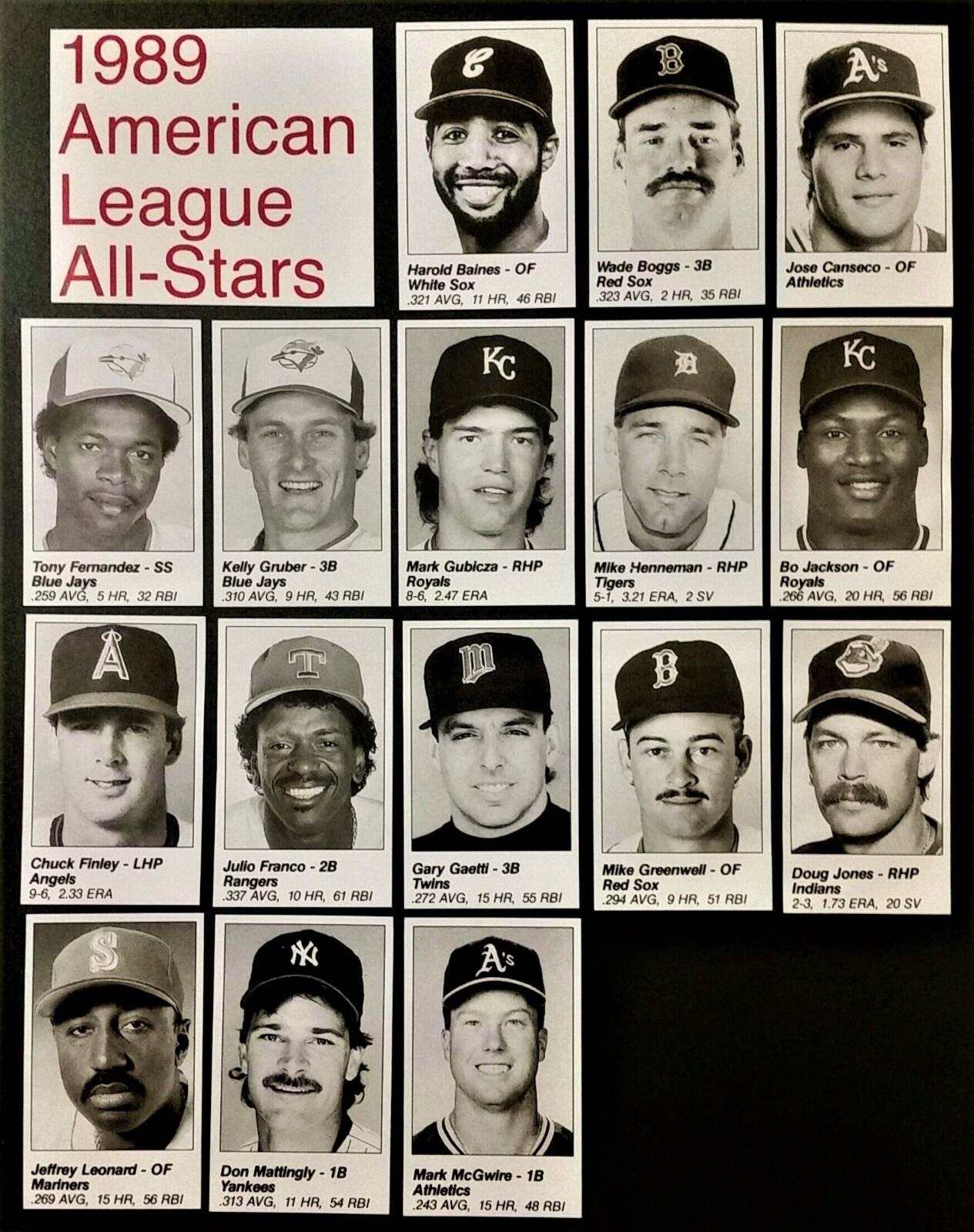 1989*1990*1991 MLB All-Star Game Program Inserts *You Pick* Centered Beauties!