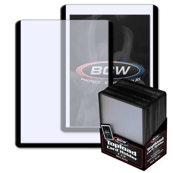 1000 BCW Rigid Topload Baseball Trading Card Holders BLACK Border top loaders