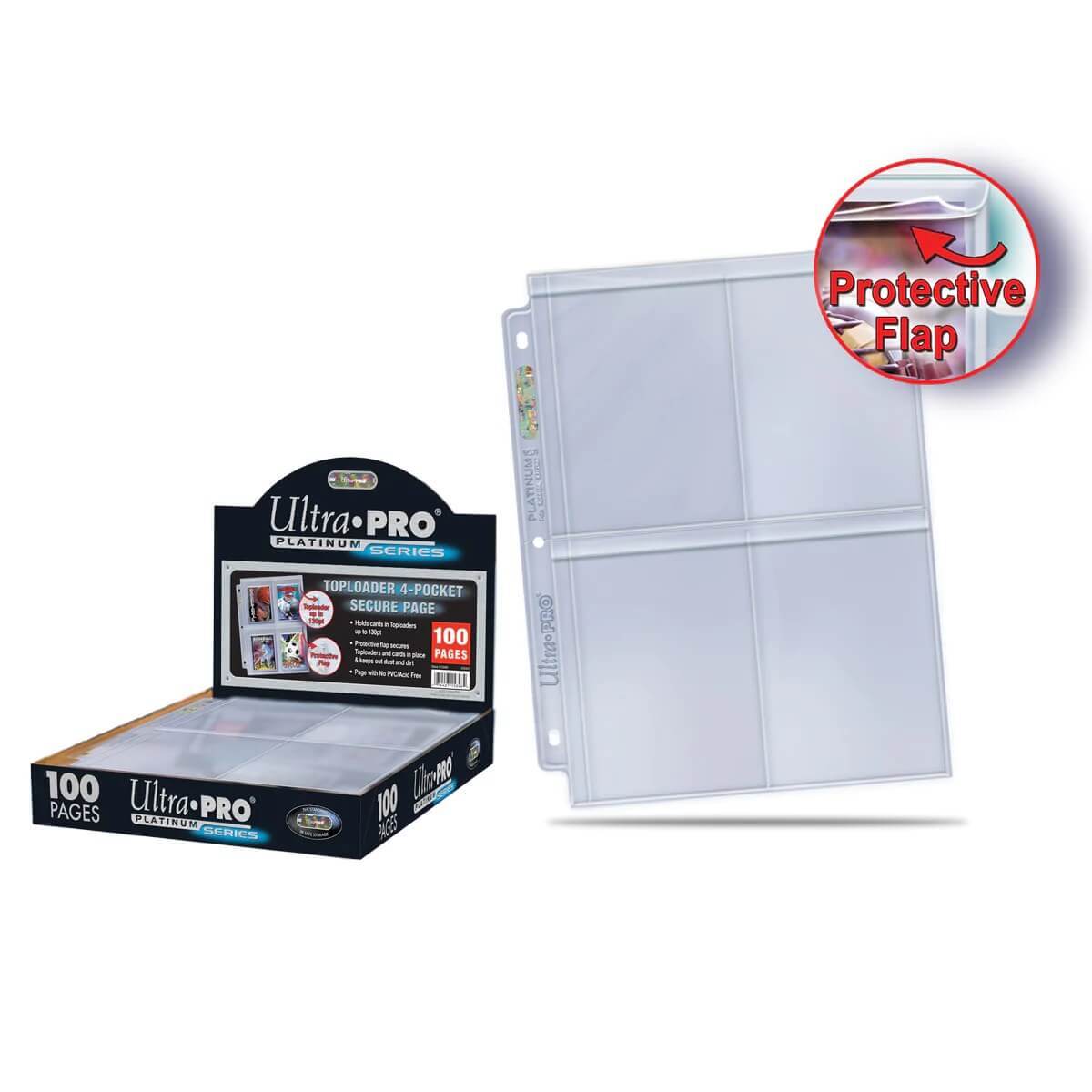 (10) Ultra Pro Toploader Size 4-Pocket Secure Pages – For Trading Card Binders
