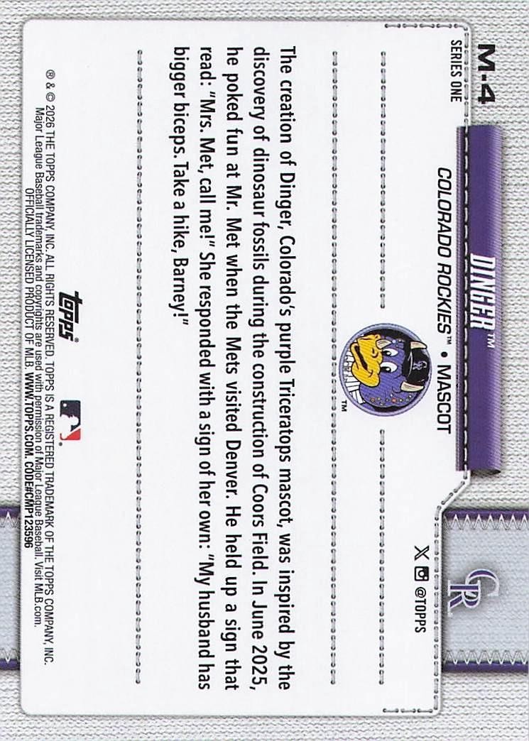 2026 Topps #M-4 Dinger Mascots