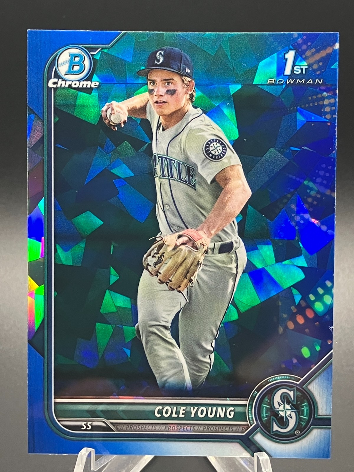 Cole Young 2022 Bowman Draft 1st Sapphire Refractor # BDC-112 Mariners