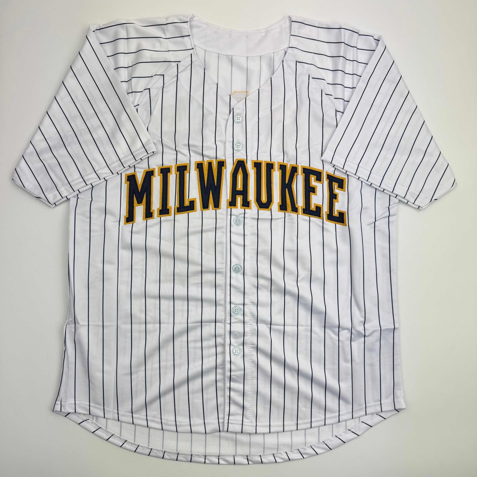 Autographed/Signed Jacob Misiorowski Milwaukee Pinstripe Jersey JSA COA