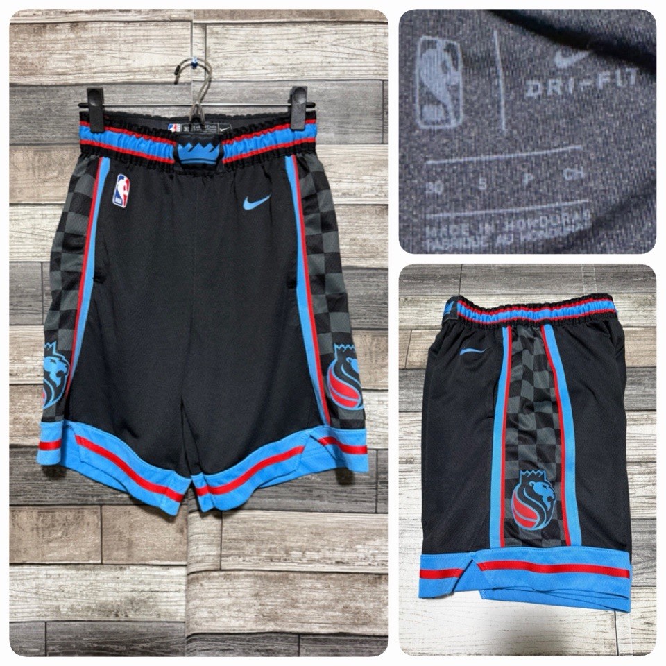 Nike Sacramento Kings NBA Basketball Shorts Men’s S (30) Black Blue (Inseam 8.5)