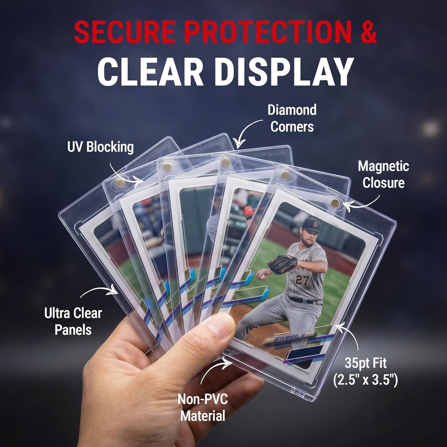 One Touch 35pt Magnetic Card Holders – Ultimate Protection & Display (5 Pack)