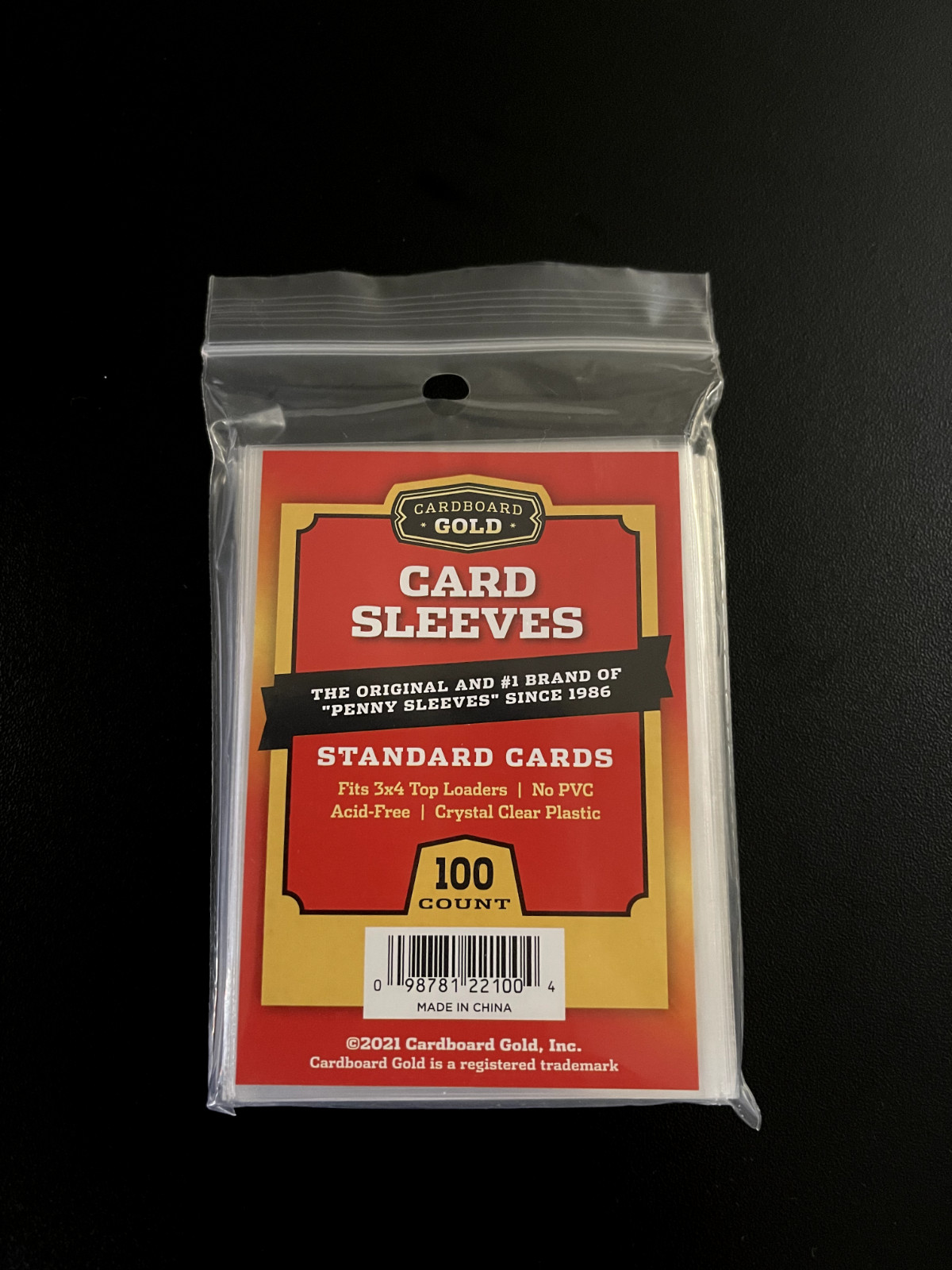 Cardboard Gold Soft Penny Card Sleeves [100 Count] 1 Standard Size Pack – Clear
