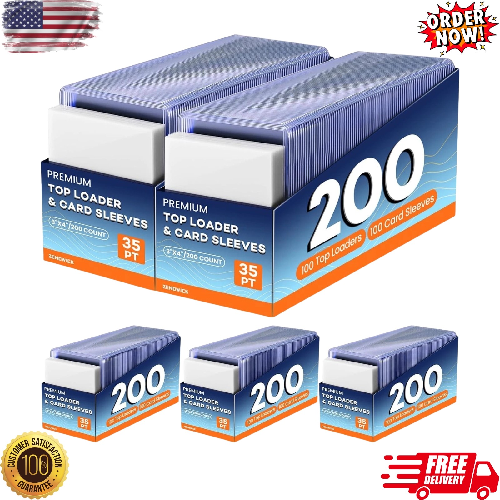 1000 Card Sleeves Top Loaders for Cards,3″X4″ Baseball Card Protectors Toploader