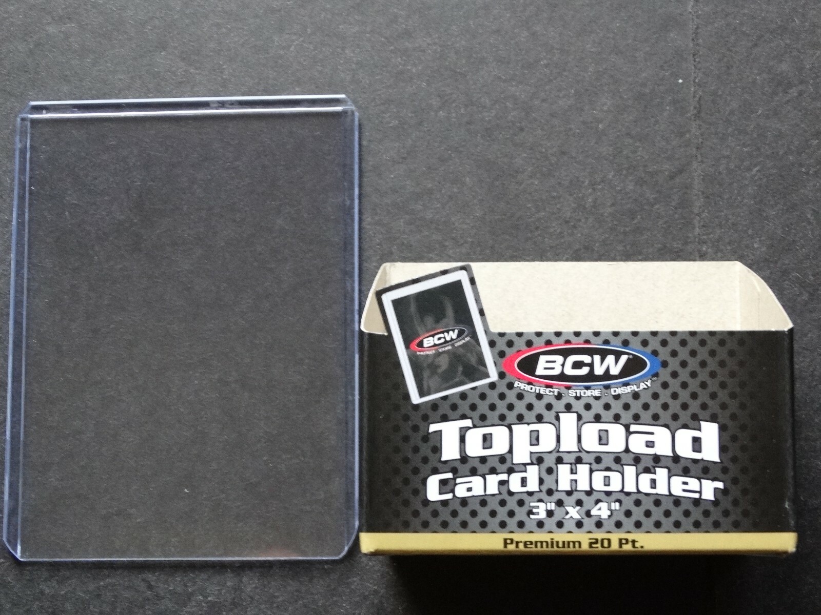 (1 Loose Holder) BCW Premium 20pt Card Top Loader Card Holder