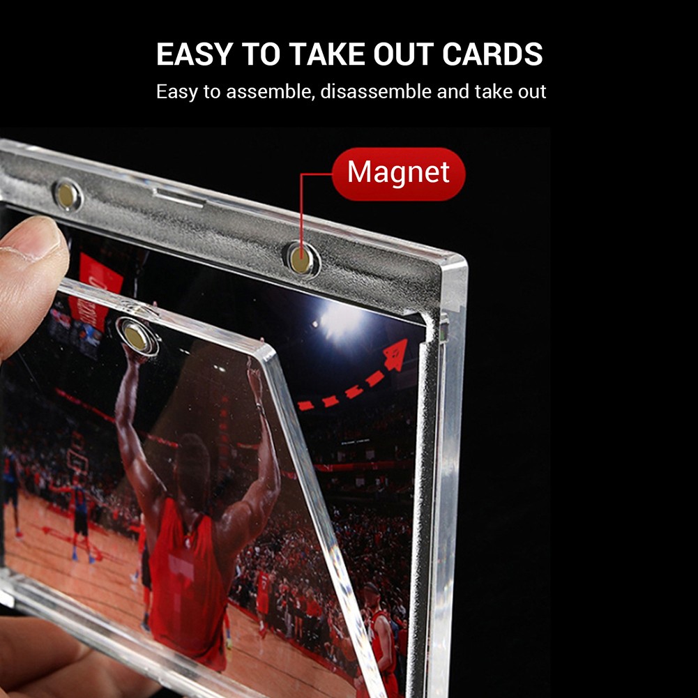 5PACK 175PT Horizontal Booklet Magnetic Card Holder for 2 Trading Cards Display