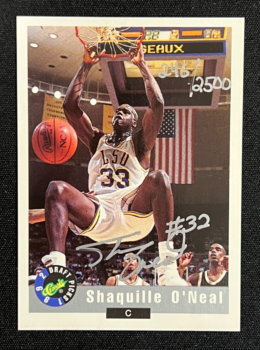 1992 Classic Shaquille O’Neal Rookie Autograph SP # /2500 – 1st Auto – NM