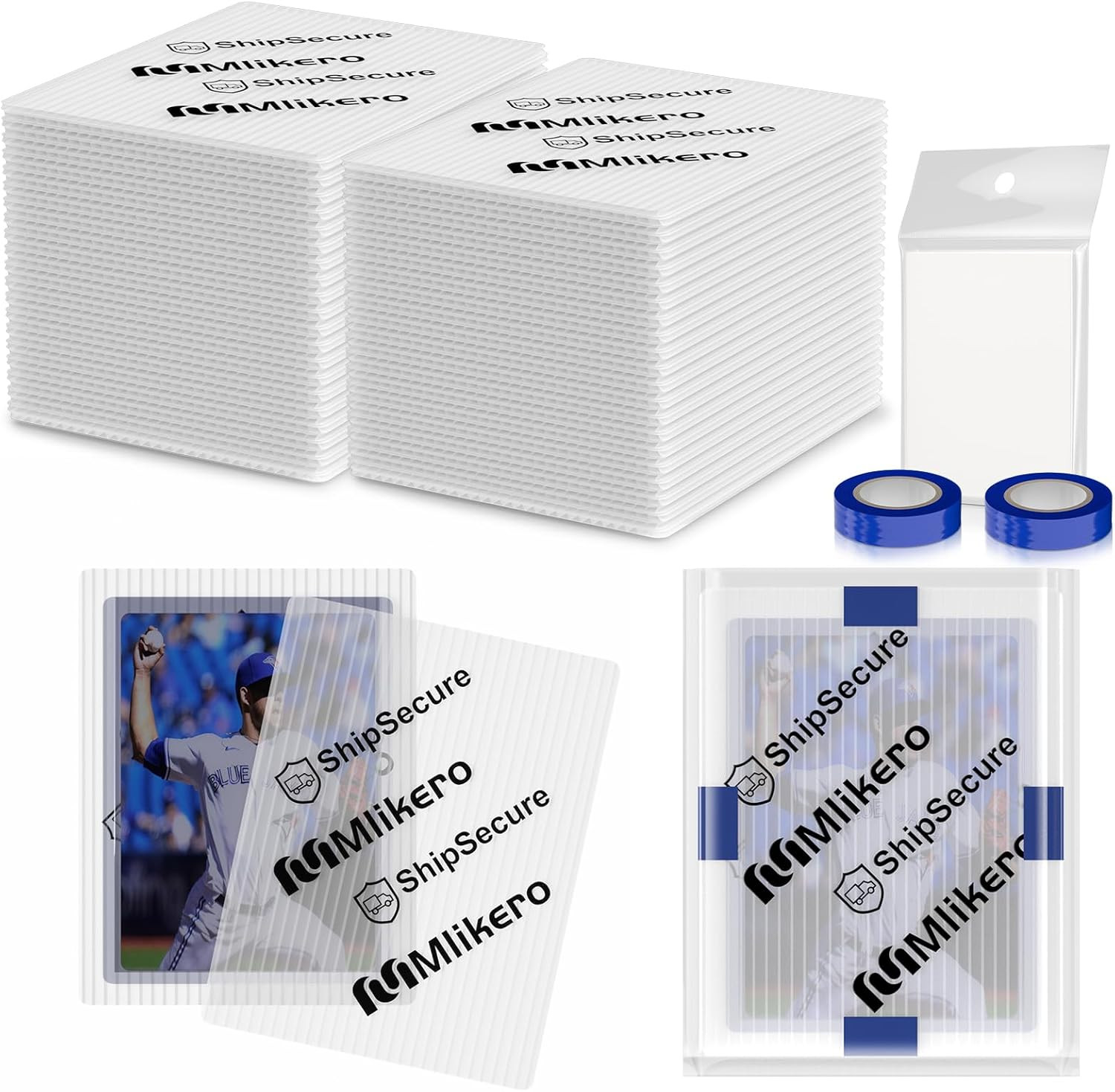 120 Pack Trading Card Shipping Protectors, 3.5” x 4.5” Plastic Card Protect…