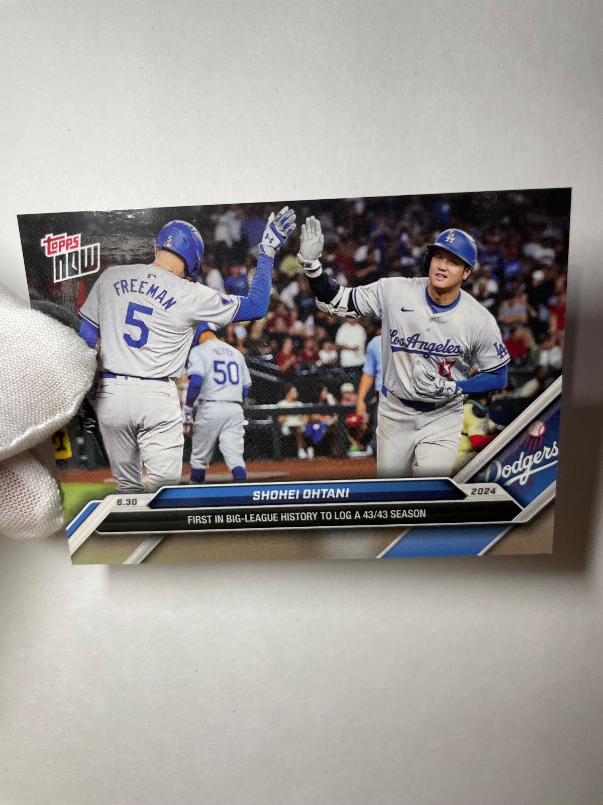 Shohei Ohtani 2024 TOPPS NOW 616 First in MLB History with 43/43 Season