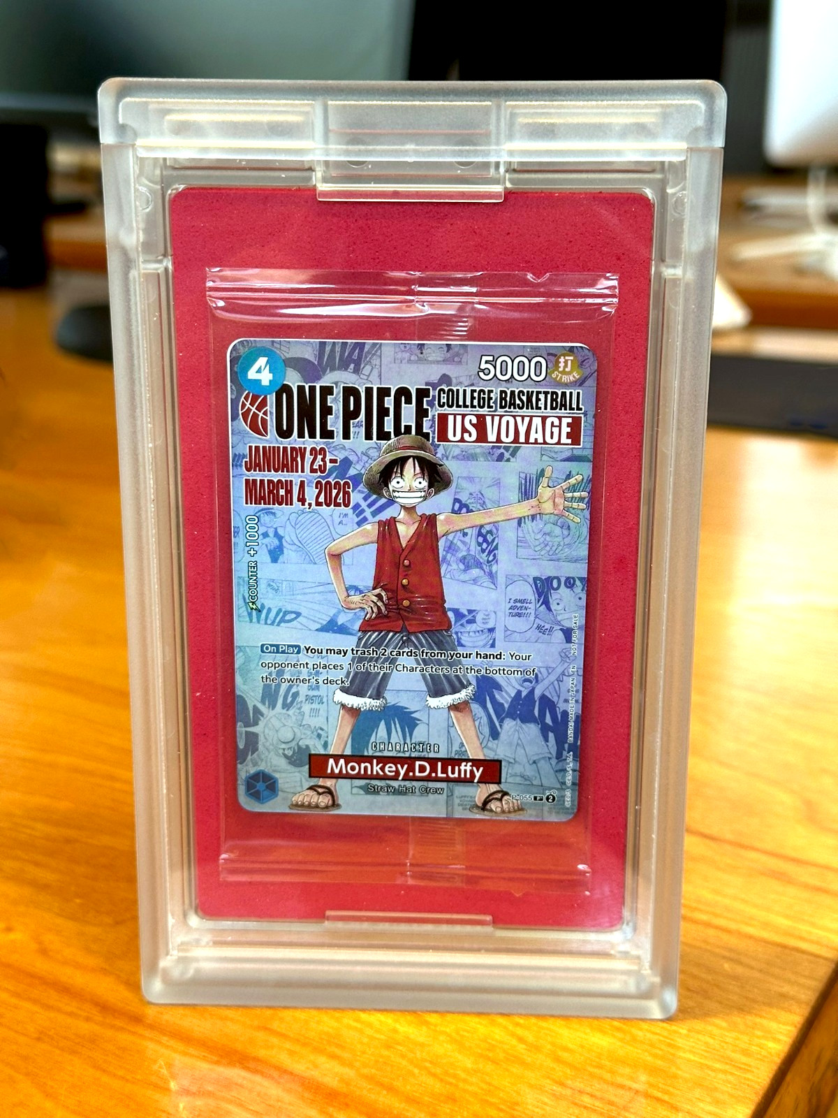 One Piece Basketball Promo Pack Holder – Clear Polycarbonate (card not included)