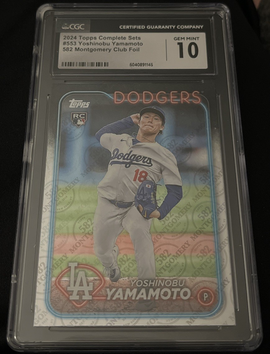 2024 Topps 582 Montgomery Club #553 Yoshinobu Yamamoto RC Rookie CGC 10 Dodgers