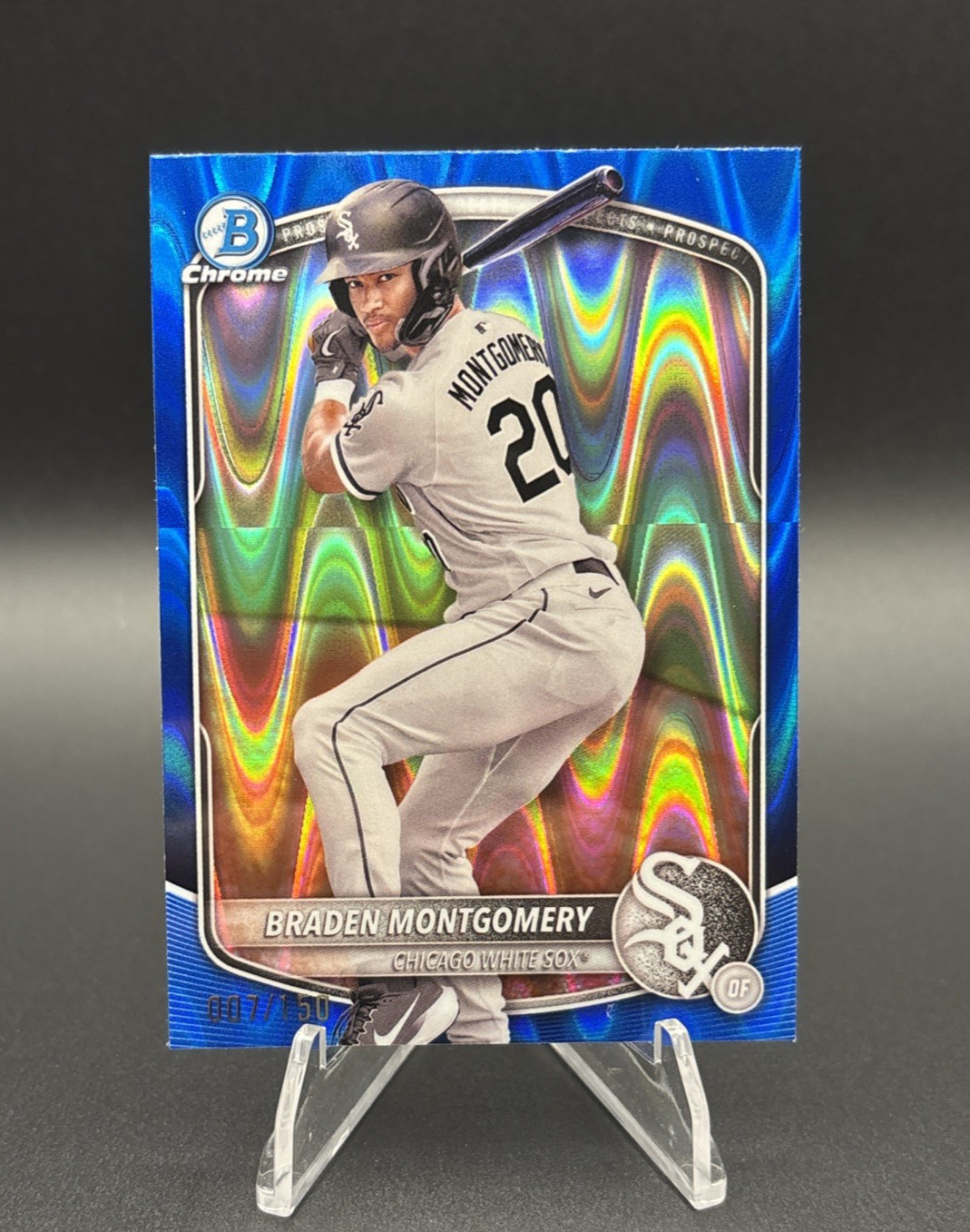 2025 Bowman – Chrome Prospects Braden Montgomery /150 Blue RayWave #BCP-132