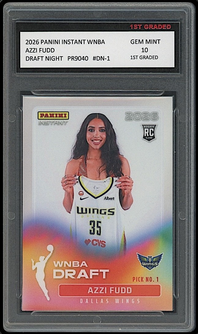Azzi Fudd 2026 Panini Instant WNBA Draft Night Wings Rookie Card 1st Graded 10