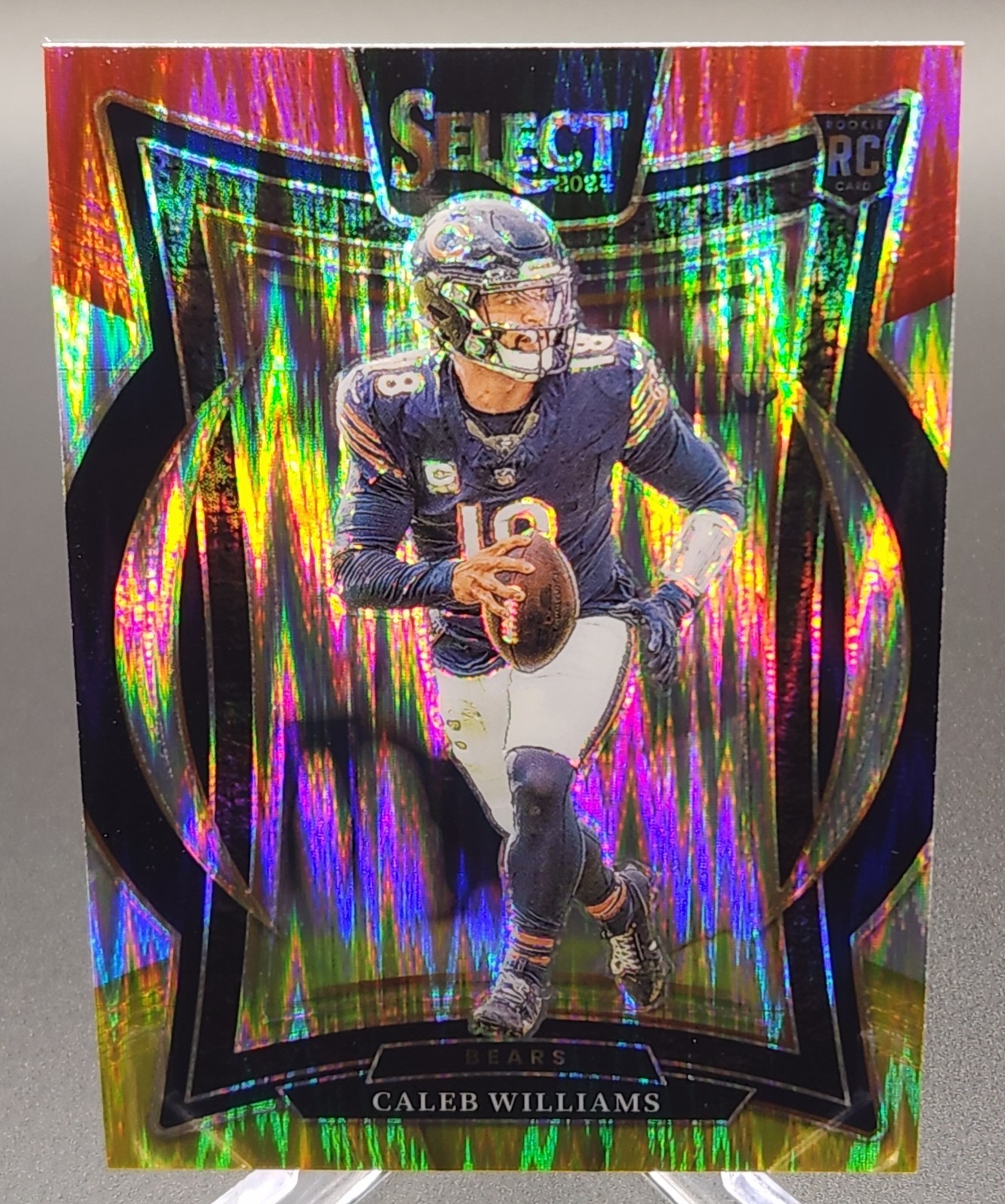 2024 Panini Select – Concourse Caleb Williams #25 Red & Yellow Shock Prizm (RC)